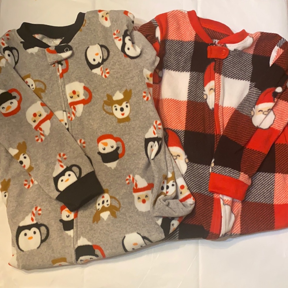 2 Cozy Christmas Footie Pajamas